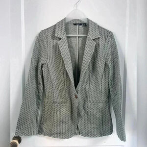 Betabrand Transcendent Blazer Jacket in Gray Basketweave
